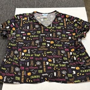 Halloween Themed Scrubs Top